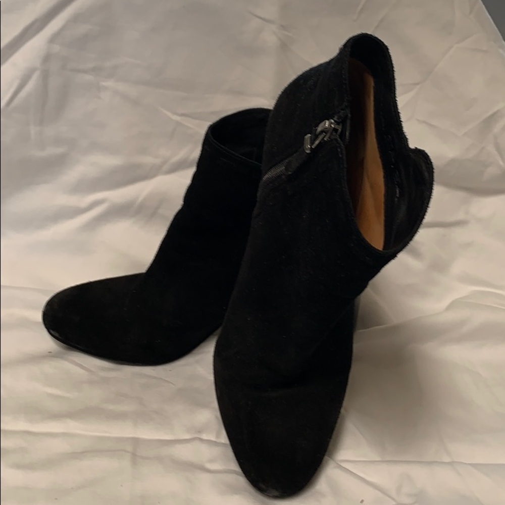 Via Spiga Suede Block Heel Booties